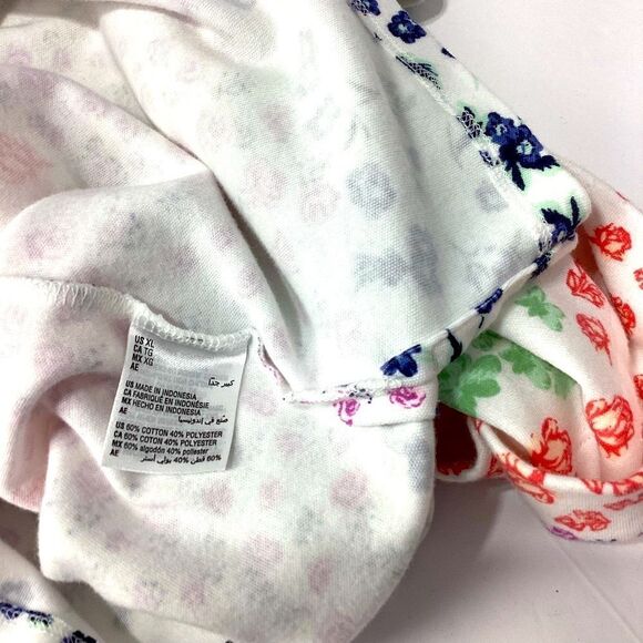 Karen Scott Cotton Blend Shirt Floral Multicolor Top XL - Picture 7 of 9